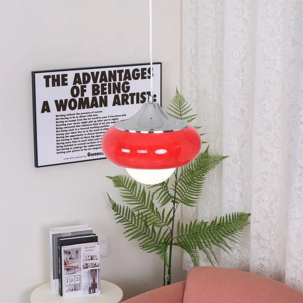 Retro glass bedside pendant light