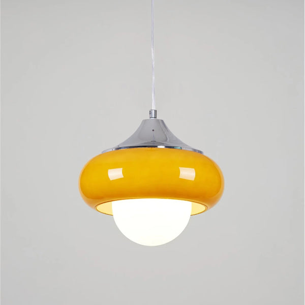 Retro glass bedside pendant light