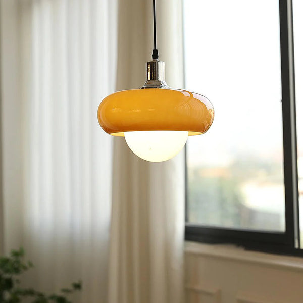 Retro glass bedside pendant light