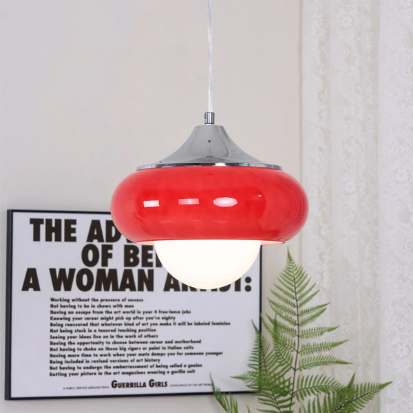 Retro glass bedside pendant light