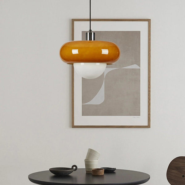 Retro glass bedside pendant light