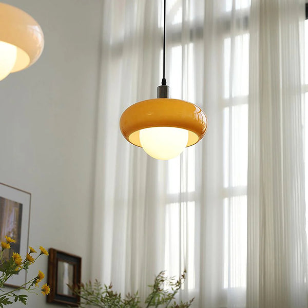 Retro glass bedside pendant light