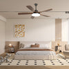 Retro bedroom silent solid wood fan chandelier