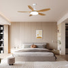 Retro bedroom silent solid wood fan chandelier