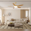 Retro bedroom silent solid wood fan chandelier