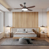 Retro bedroom silent solid wood fan chandelier