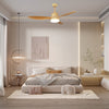 Retro bedroom silent solid wood fan chandelier