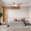 Retro bedroom silent solid wood fan chandelier
