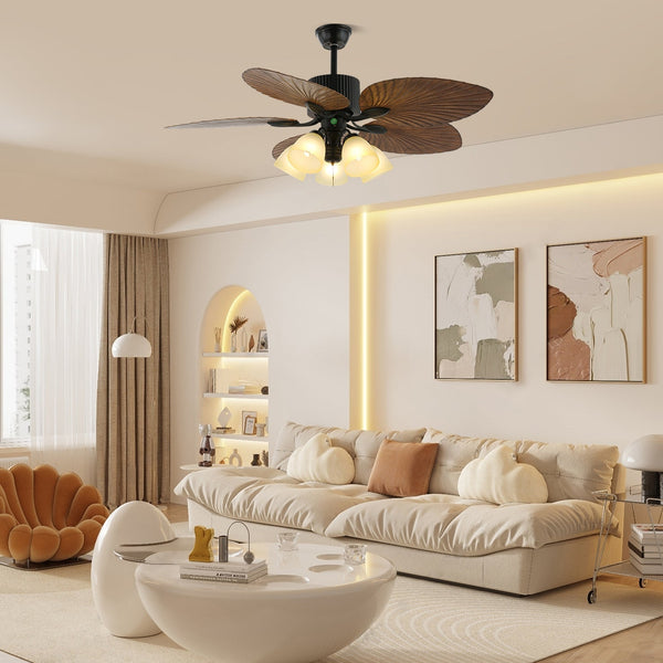 Retro ceiling fan lights for dining room and living room