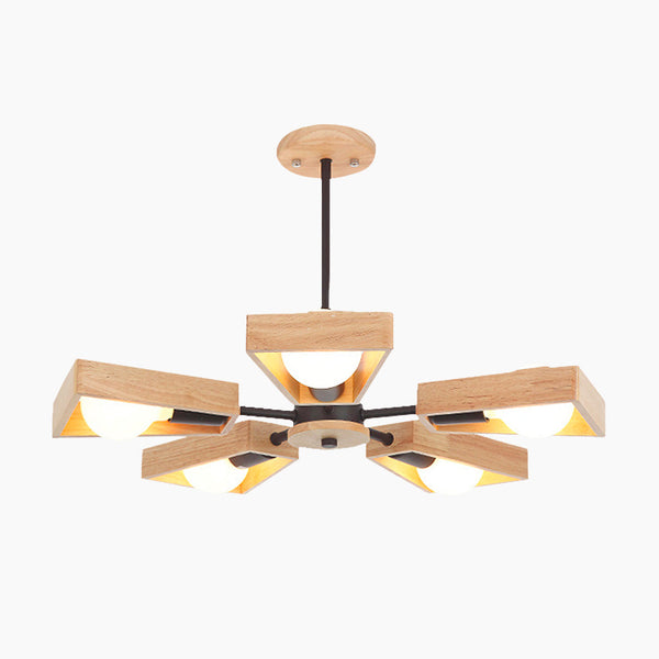 Drehbarer Kronleuchter aus Holz