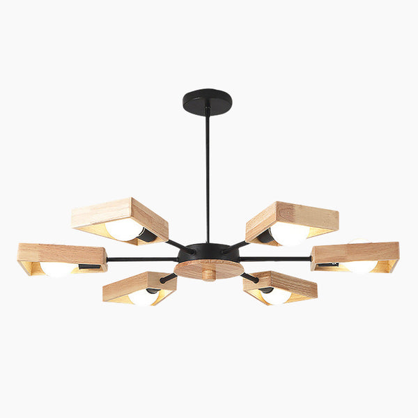 Drehbarer Kronleuchter aus Holz