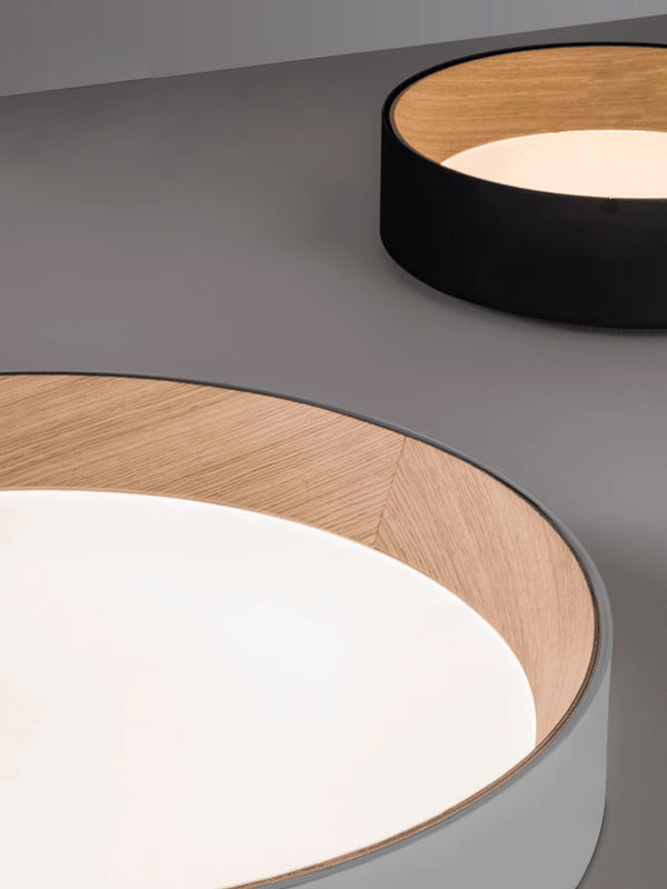 Geometrische Holzmaserung Runde Deckenlampe