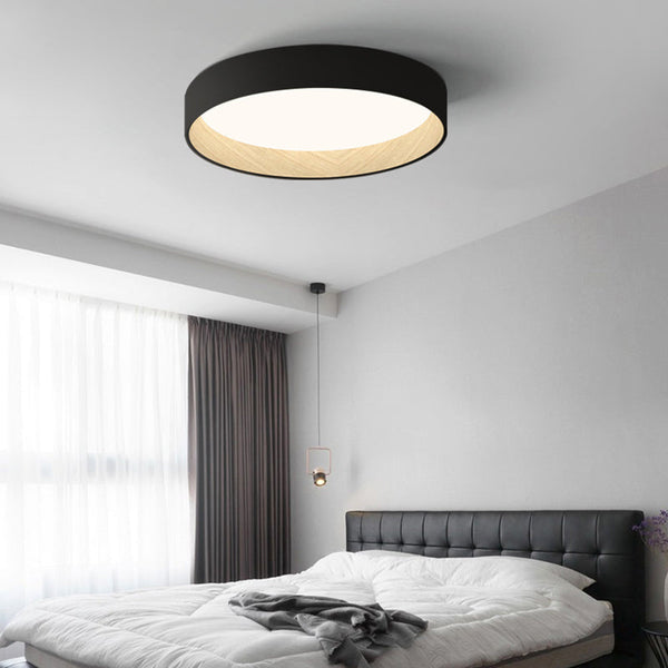 Geometrische Holzmaserung Runde Deckenlampe