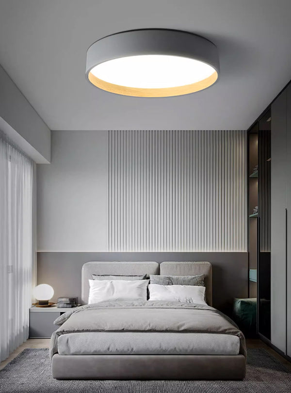 Geometrische Holzmaserung Runde Deckenlampe