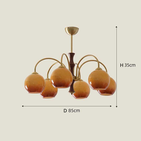 Cream style vintage persimmon chandelier