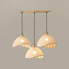 Nordic natural wood - fabric pendant light