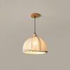 Nordic natural wood - fabric pendant light