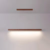Lampe suspendue à longue bande en bois massif, lampe de salle à manger