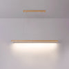 Lampe suspendue à longue bande en bois massif, lampe de salle à manger