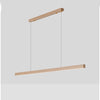Lampe suspendue à longue bande en bois massif, lampe de salle à manger
