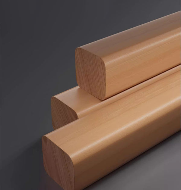 Lampe suspendue à longue bande en bois massif, lampe de salle à manger