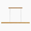 Lampe suspendue à longue bande en bois massif, lampe de salle à manger