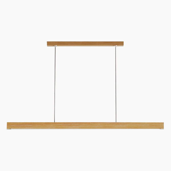 Lampe suspendue à longue bande en bois massif, lampe de salle à manger