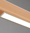 Lampe suspendue à longue bande en bois massif, lampe de salle à manger
