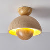 Wabi-sabi style yellow travertine corridor ceiling lamp