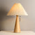 Japanese log style bedroom, pleated lampshade wooden table lamp