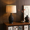 Study Red Plum Ceramic Art Table Lamp