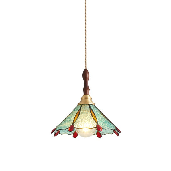 American retro stained glass small chandelier