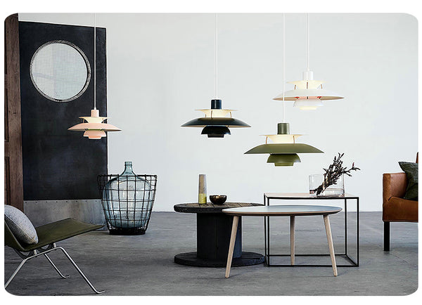 Suspension Bauhaus RH5 en forme de parapluie, multicolore