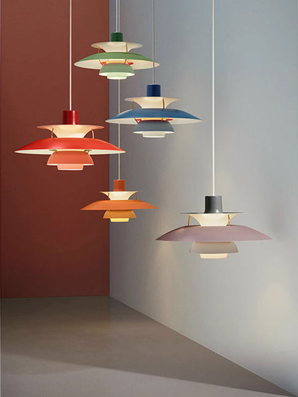 Suspension Bauhaus RH5 en forme de parapluie, multicolore