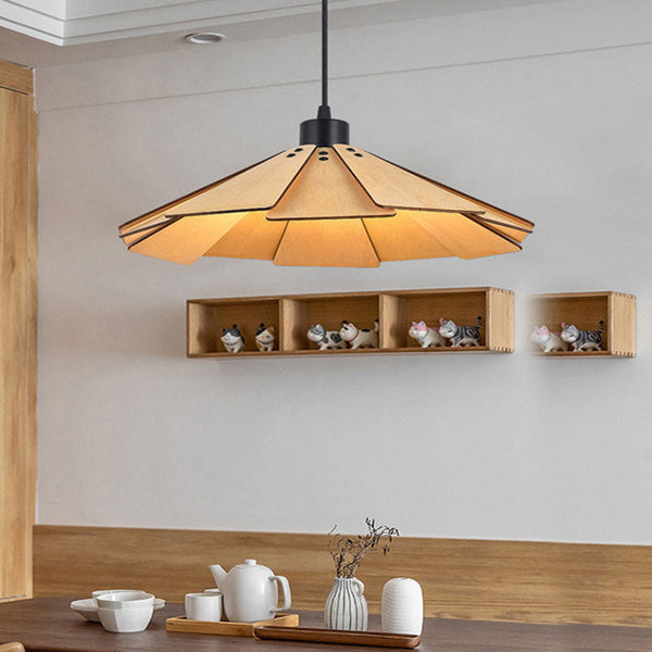 Vintage Wooden Pendant Light, Dining Room