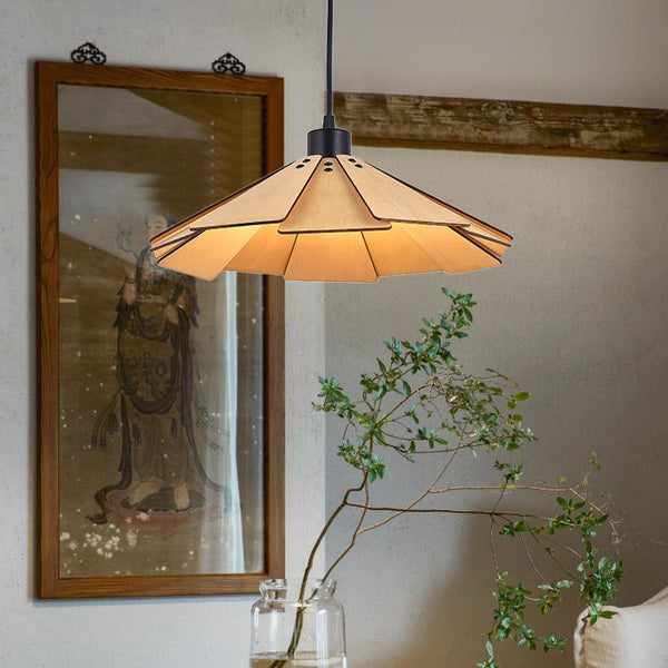 Vintage Wooden Pendant Light, Dining Room