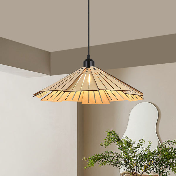 Vintage Wooden Pendant Light, Dining Room
