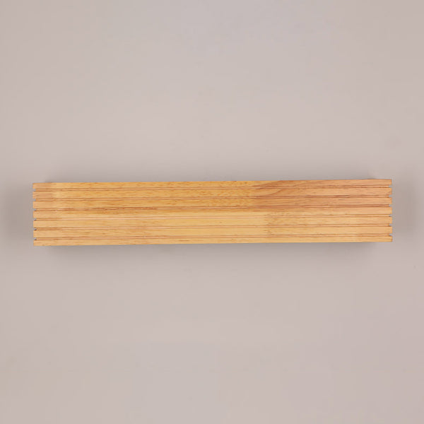 Miroir mural avec éclairage frontal, éclairage de salle de bain rectangulaire en bois