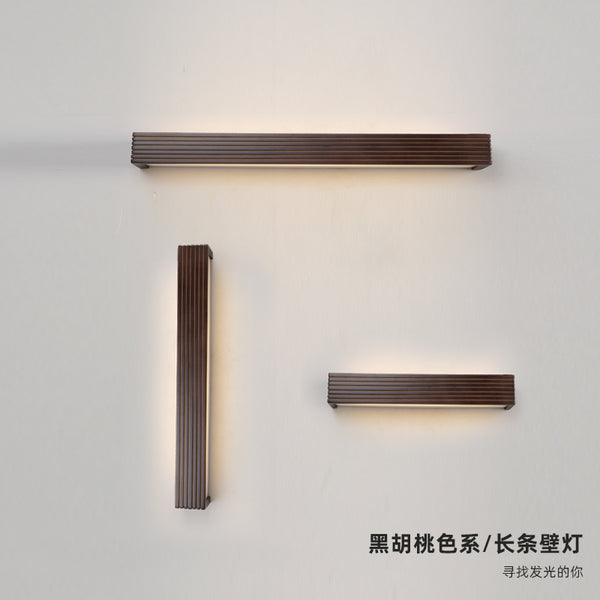 Miroir mural avec éclairage frontal, éclairage de salle de bain rectangulaire en bois