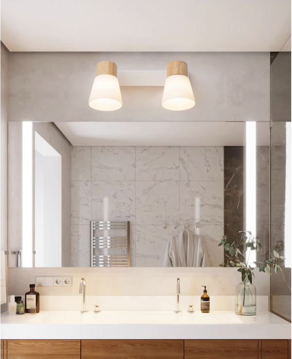 Applique murale en verre blanc