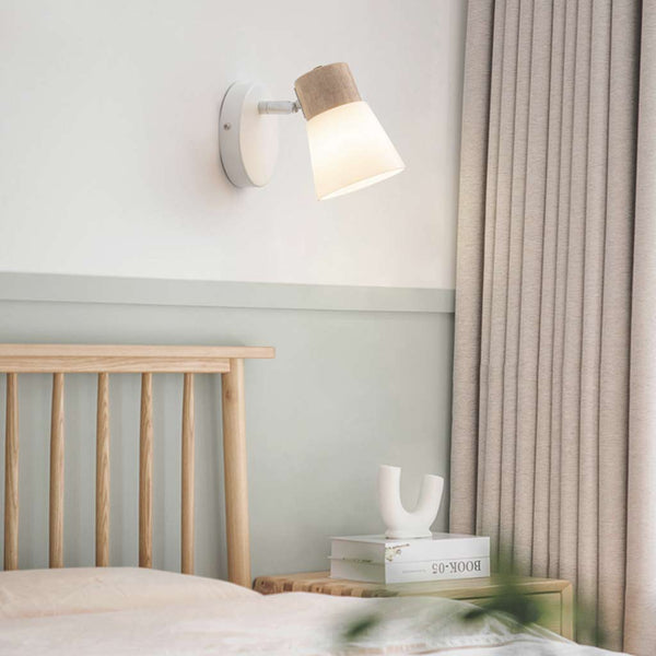 Applique murale en verre blanc