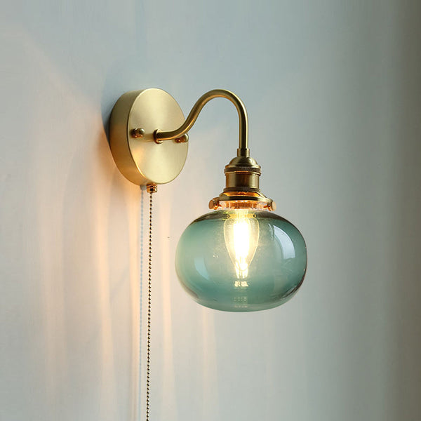 Japanese style copper wall lamp