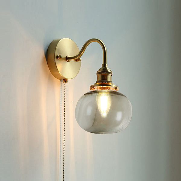 Japanese style copper wall lamp