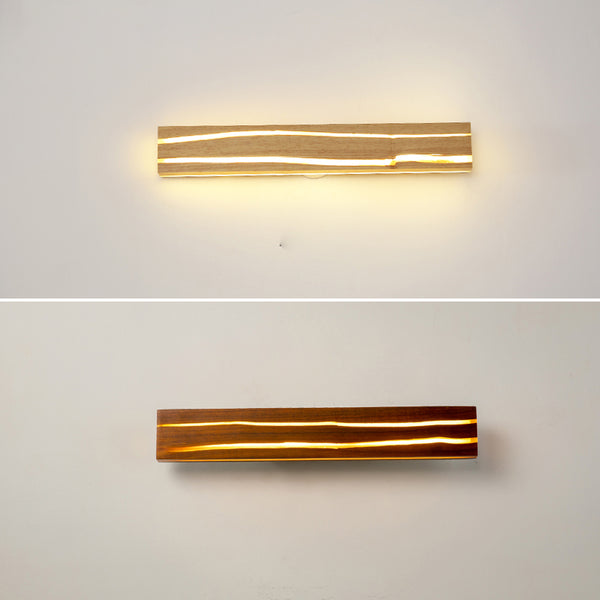 Applique murale linéaire de style minimaliste et matériau en bois