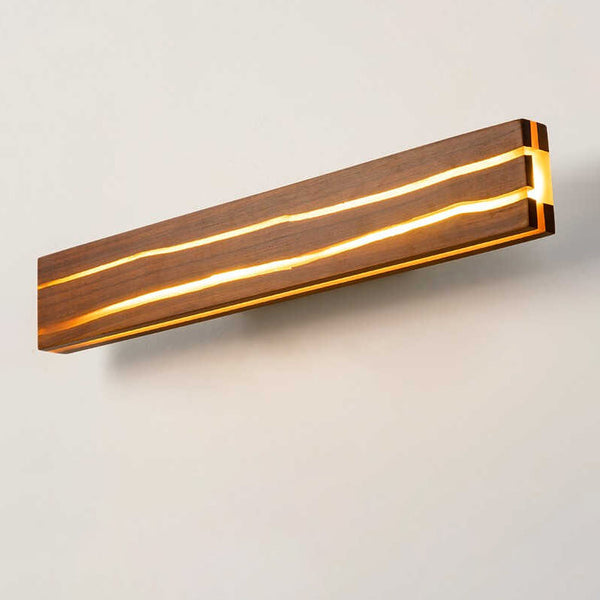 Applique murale linéaire de style minimaliste et matériau en bois