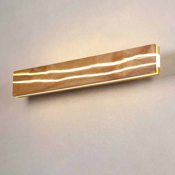 Applique murale linéaire de style minimaliste et matériau en bois