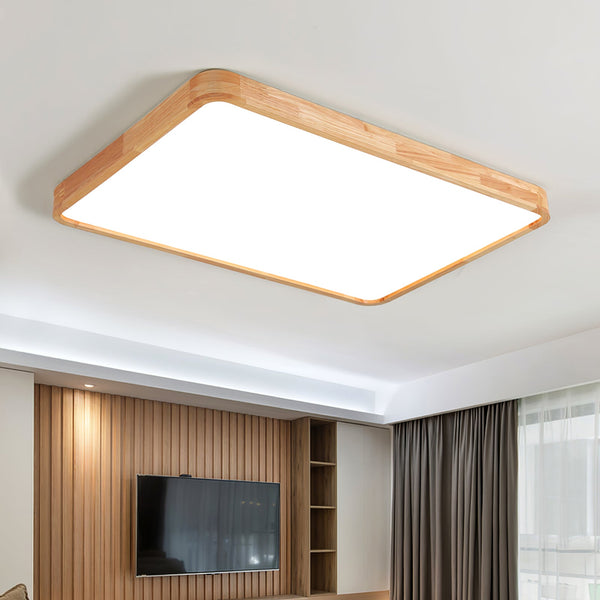 Wooden Geometric Ceiling Light,Round/Square