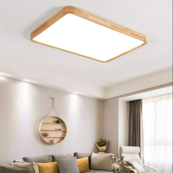 Wooden Geometric Ceiling Light,Round/Square