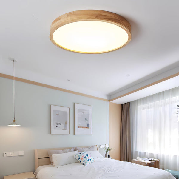 Wooden Geometric Ceiling Light,Round/Square
