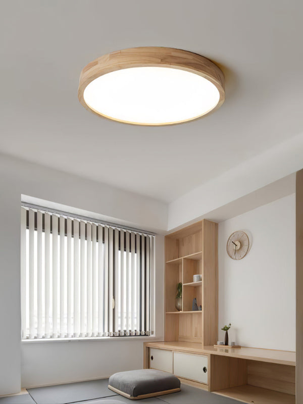 Wooden Geometric Ceiling Light,Round/Square